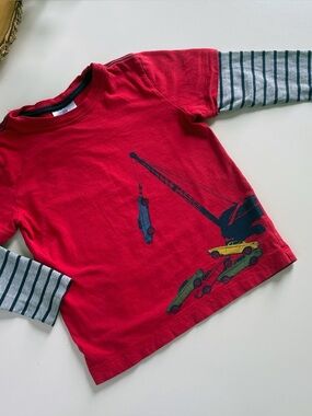 Hanna Andersson Scrap Car Handling Crane Extended Sleeve Shirt | 100/4